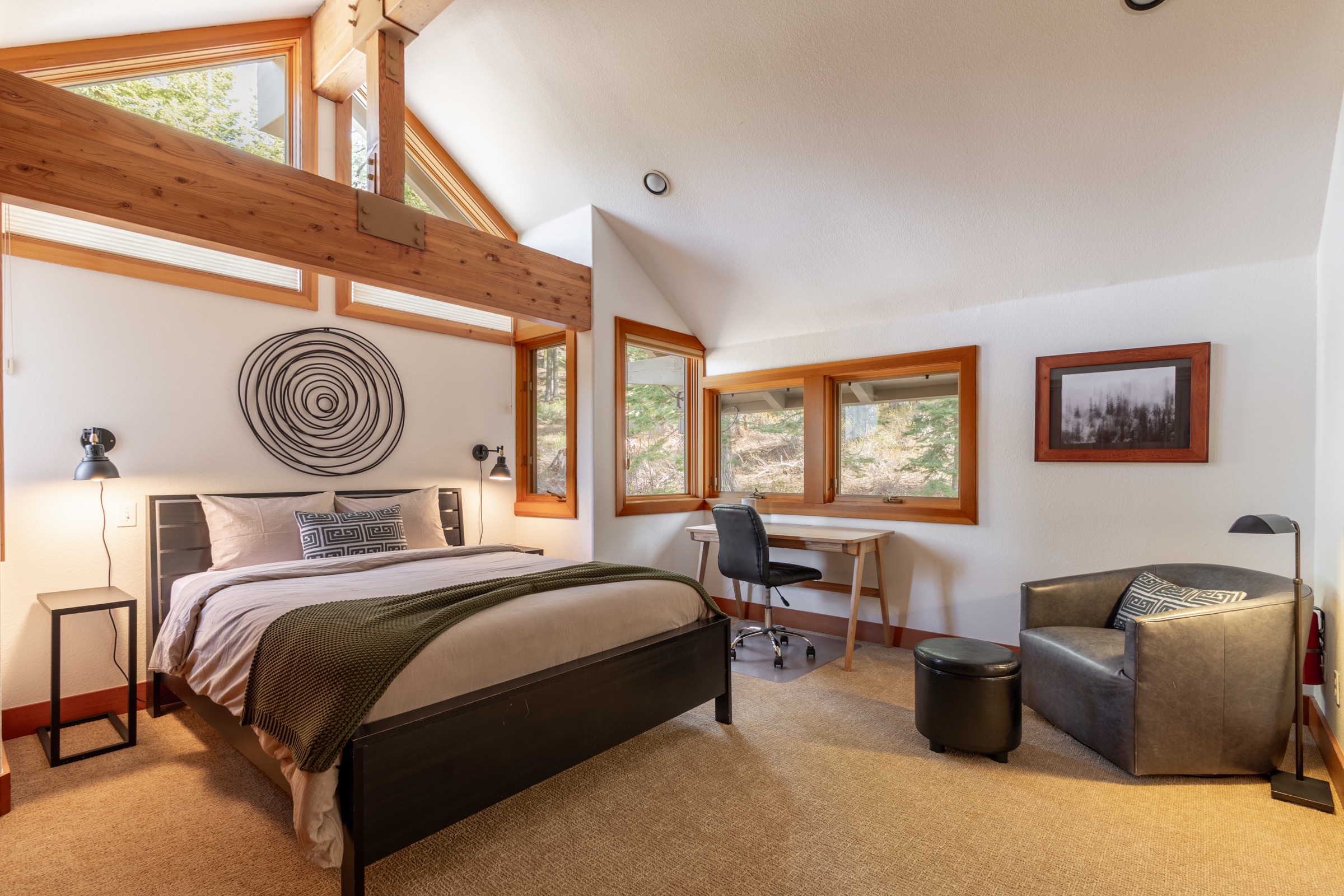 Upstairs bedroom with desk