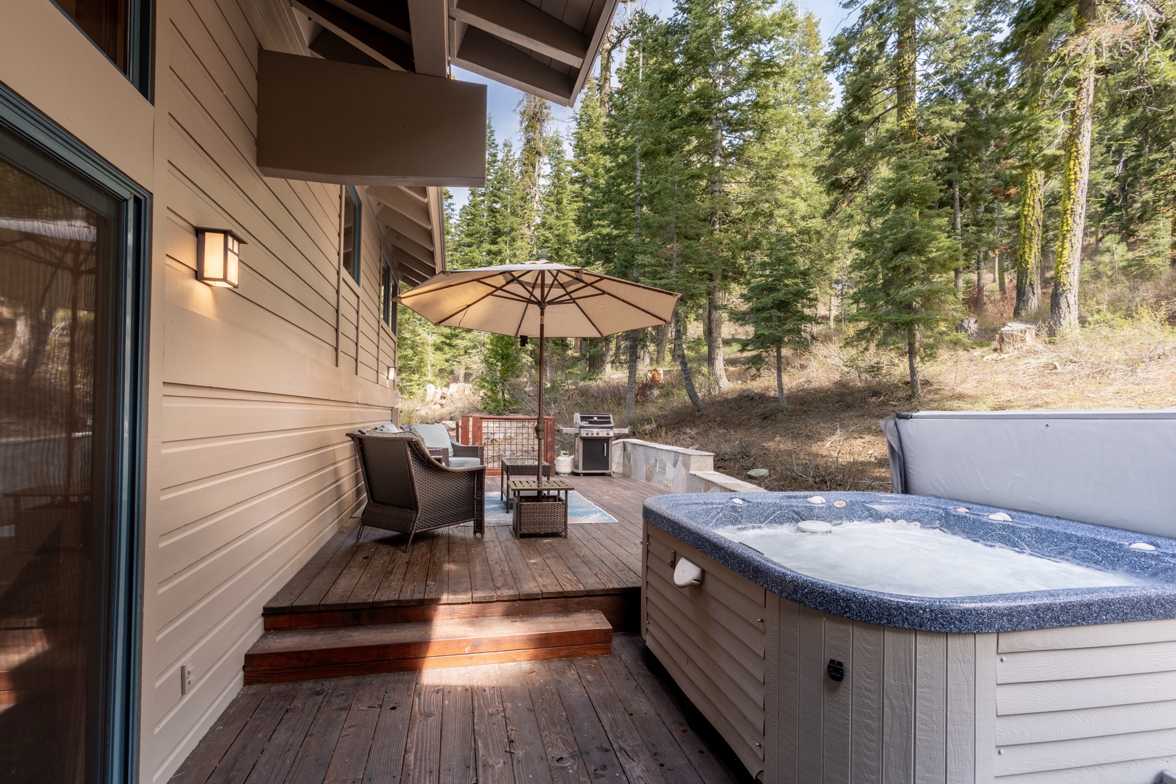 Hot tub and deck